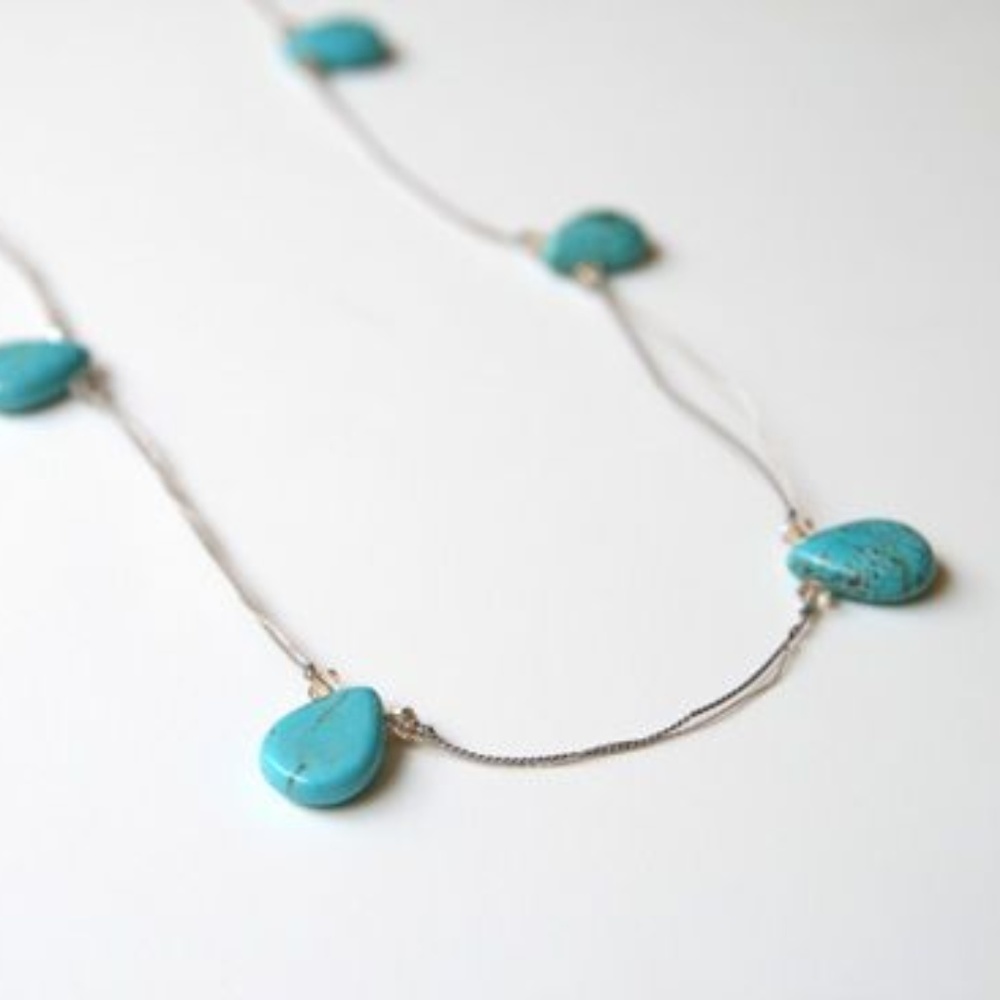 Stella & Dot | [Retired] Delicate Threaded Silk Turquoise Necklace - Picture 8 of 8